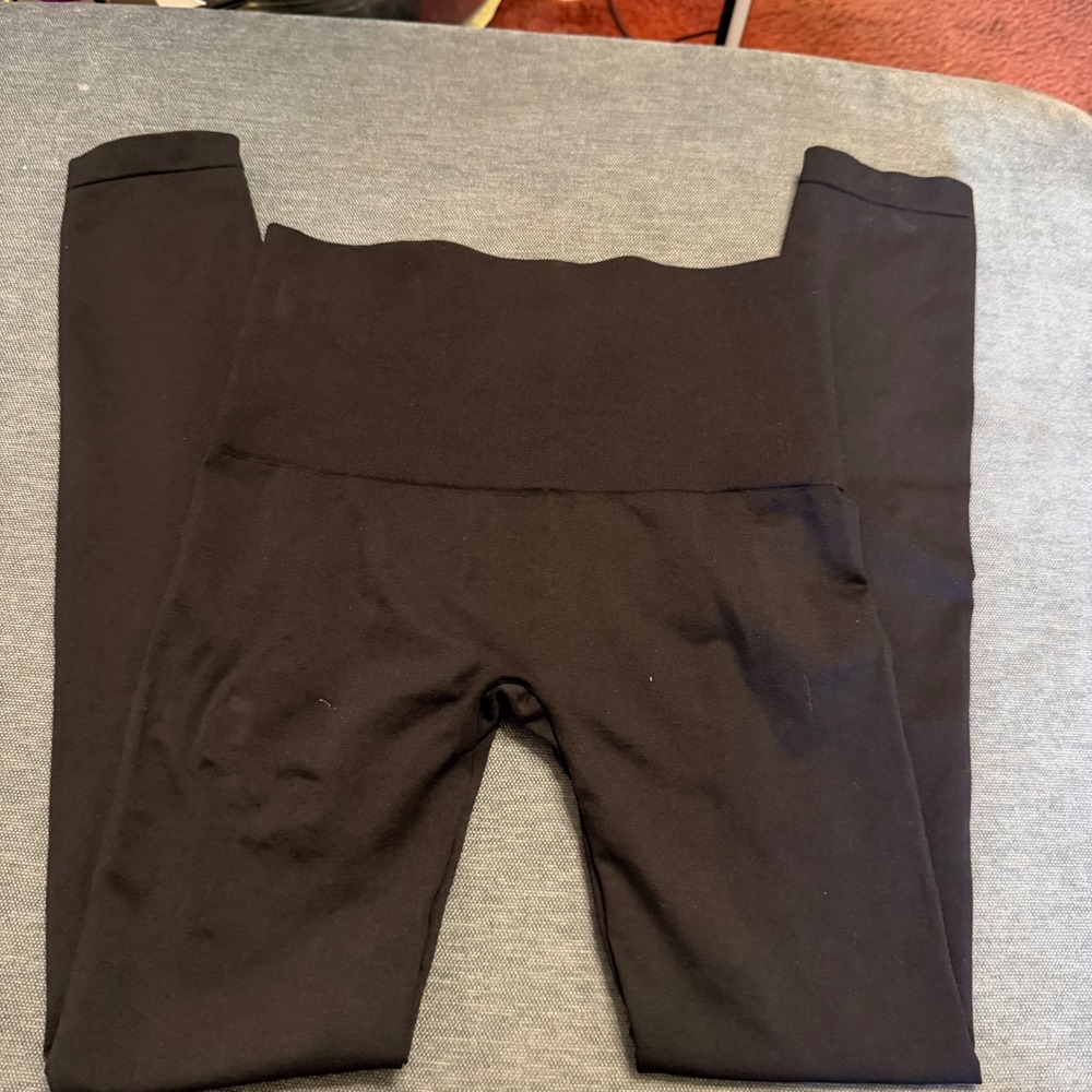 Spanx Look at Me Now Seamless Leggings Black High Waist Large 2031R C83